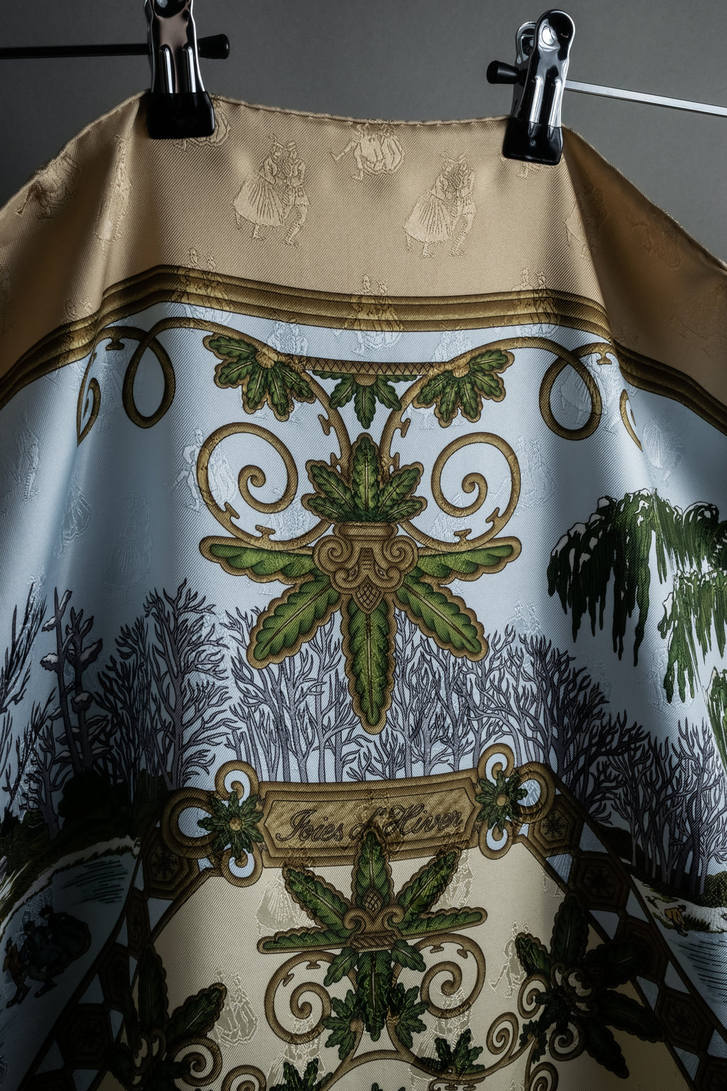 "HERMES" Carré 90 Joies d’Hiver Winter Pleasures silk scarf