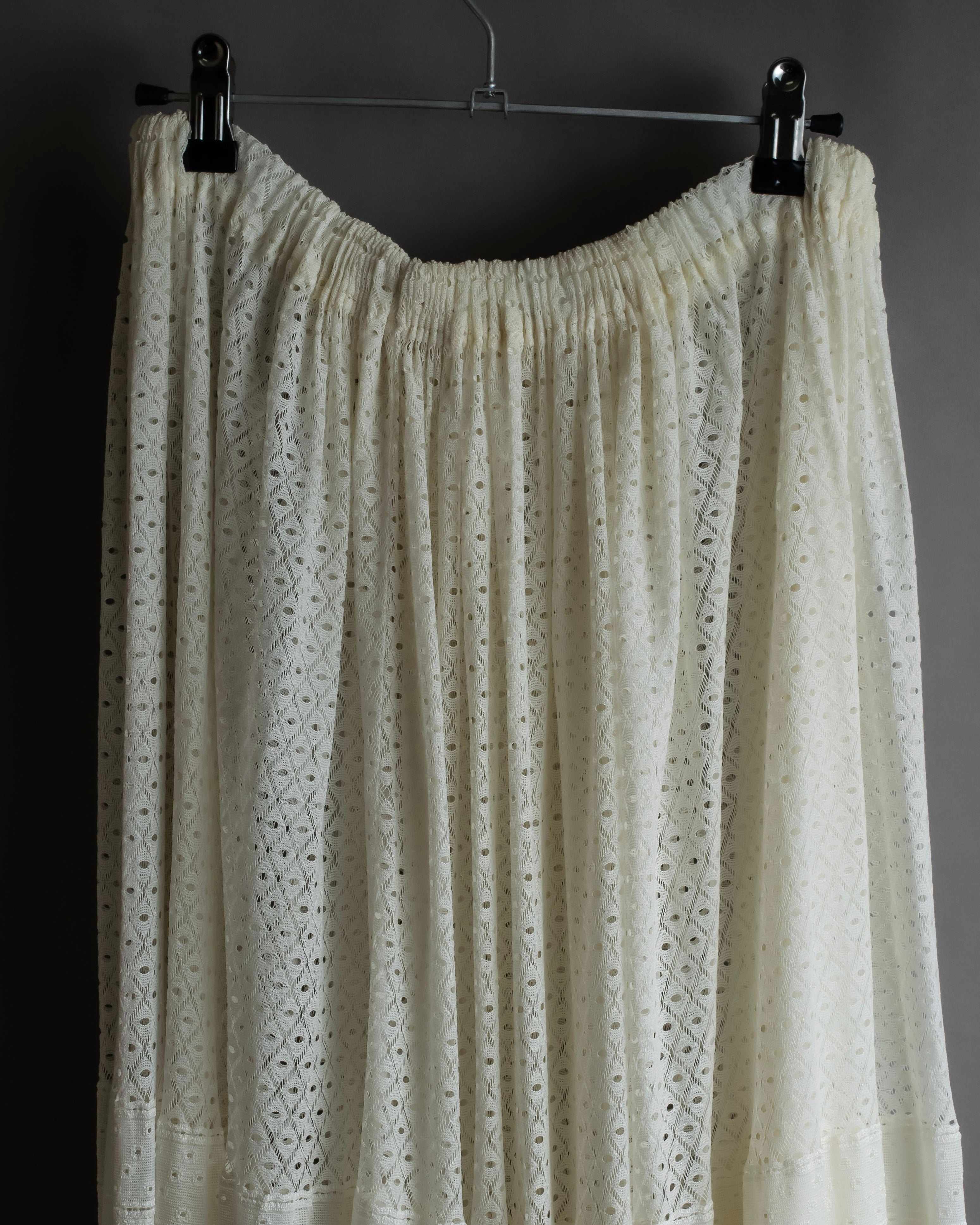 "YOHJI YAMAMOTO" 1992SS eyelet cutwork lace design long skirt