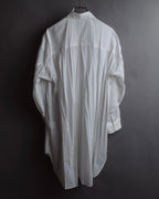 "ISSEY MIYAKE" Pleated design polyester long shirt