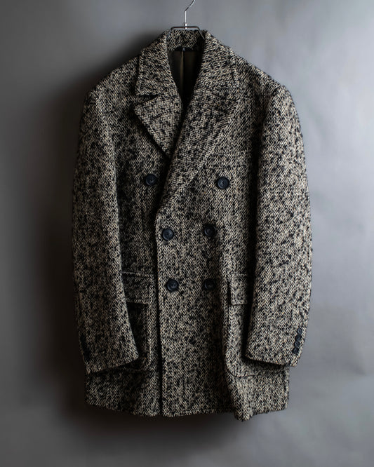 "LANVIN" Double breasted tweed chester coat