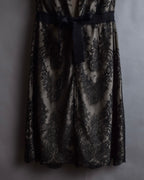 "VALENTINO" Lace layered ribbon design sleeveless dress