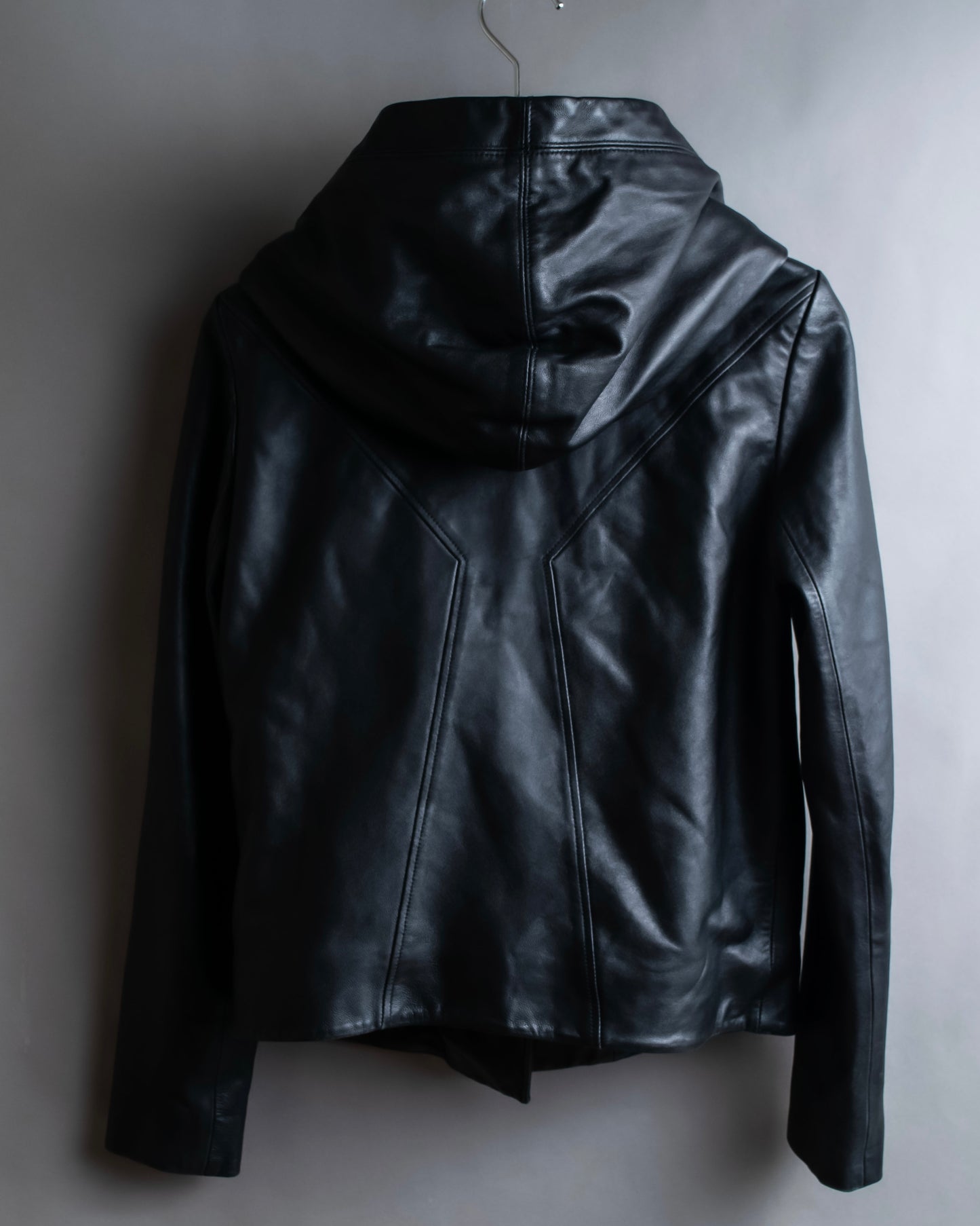 "HELMUT LANG"Boa switching shape leather zip-up jacket