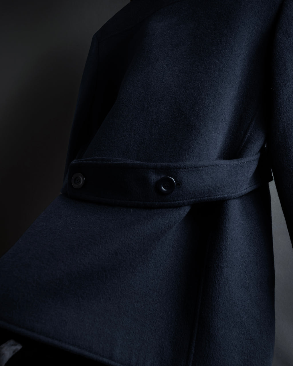 "VALENTINO" Fur collar double-breasted wool coat