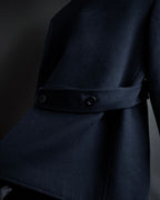 "VALENTINO" Fur collar double-breasted wool coat