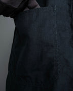 "HERMES" Belted button design linen skirt