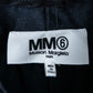 "MM6" Synthetic Leather Cut-Out Design Shorts