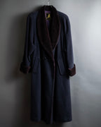 "Junko Yamamoto" Fur-trimmed design long cashmere blend coat
