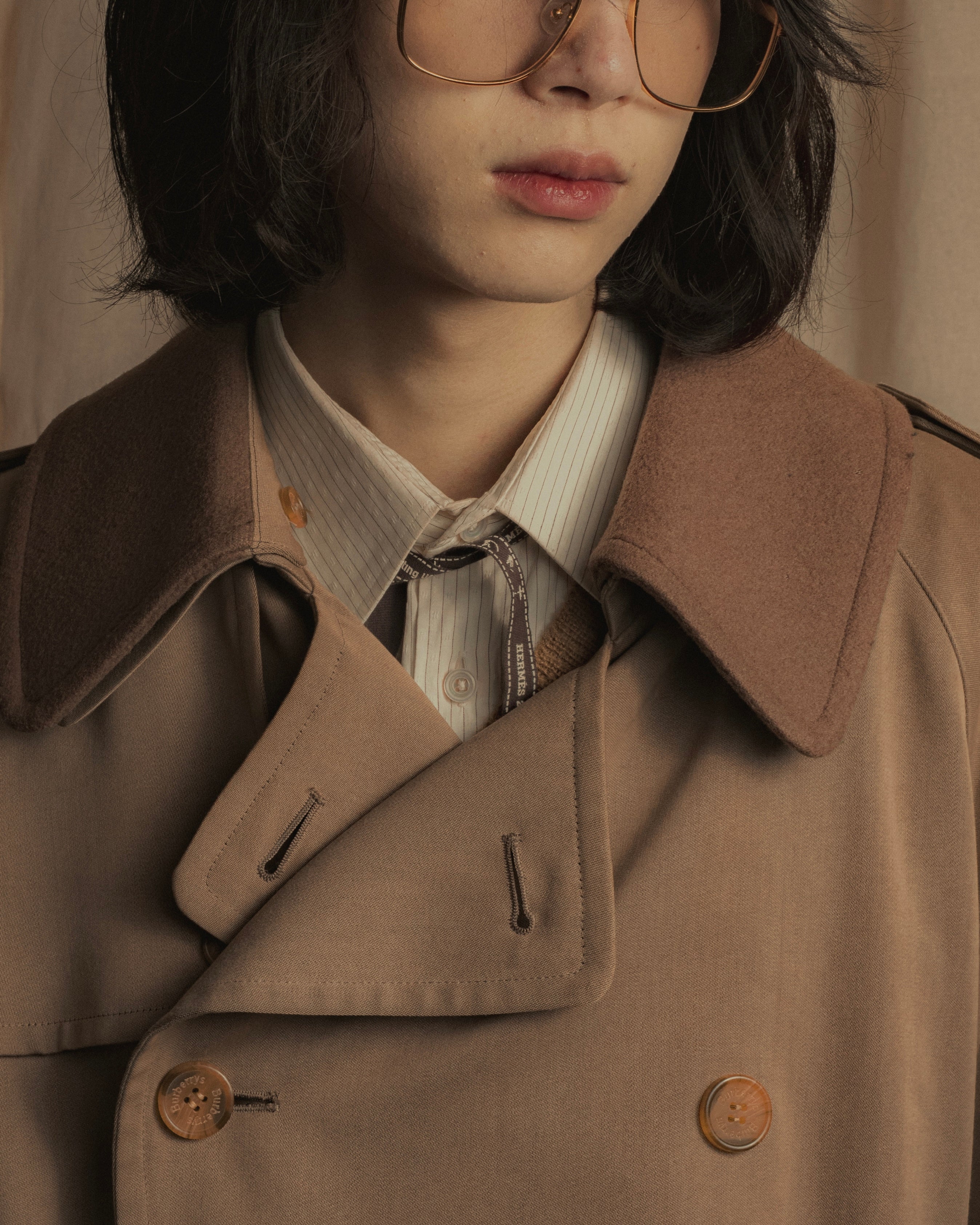 -SPECIAL- "Burberrys" 90's Collar switching two-tone trench coat