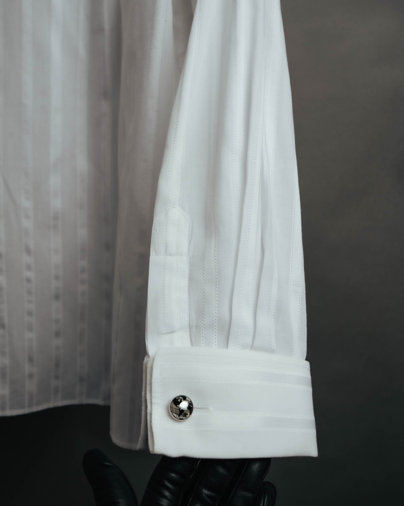-SPECIAL- “CHANEL” 08 Cruise Collection Sheer cotton stand collar shirt