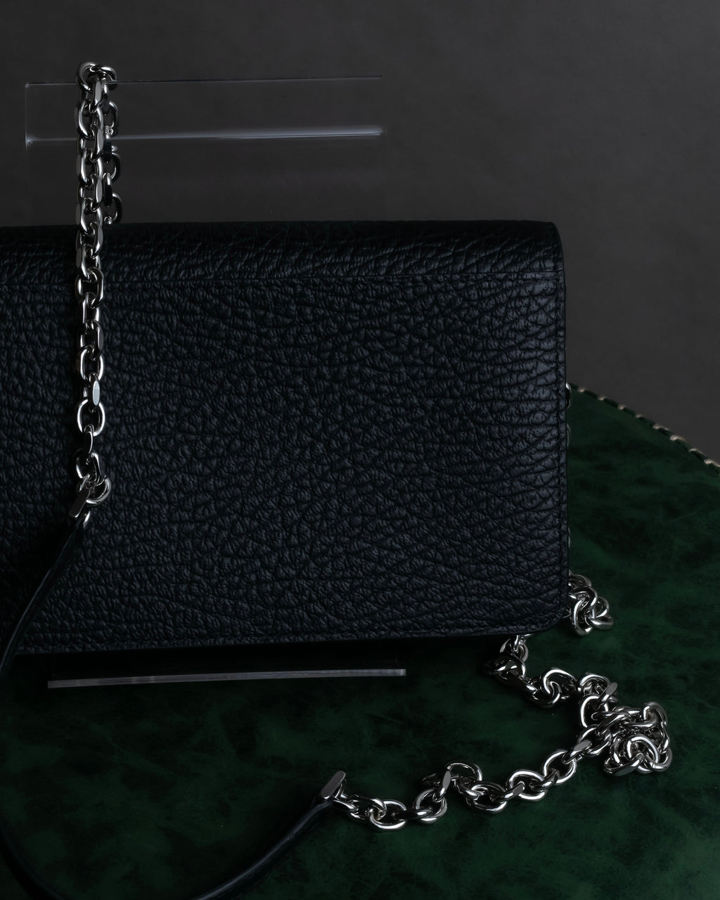 "MAISON MARGIELA" Grained leather chain wallet bag