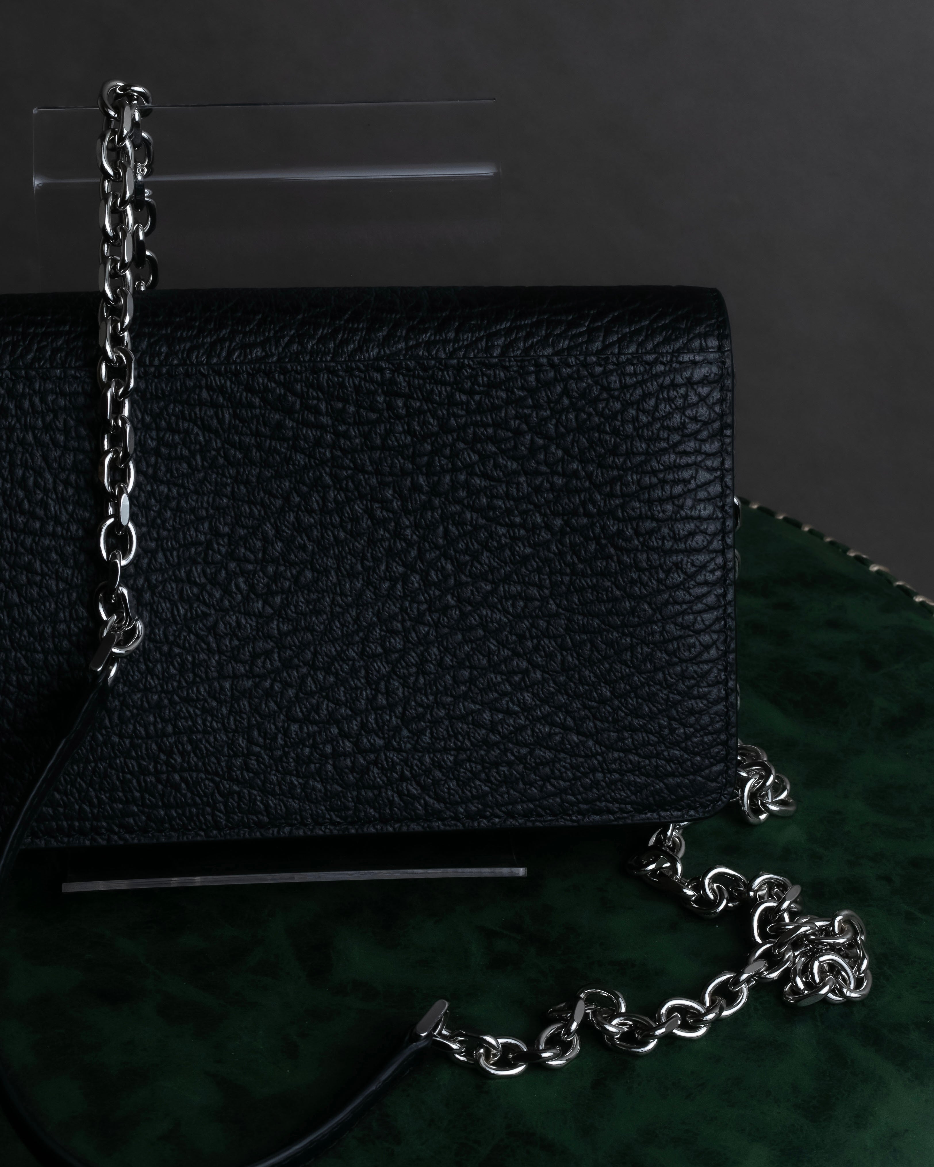 "MAISON MARGIELA" Grained leather chain wallet bag