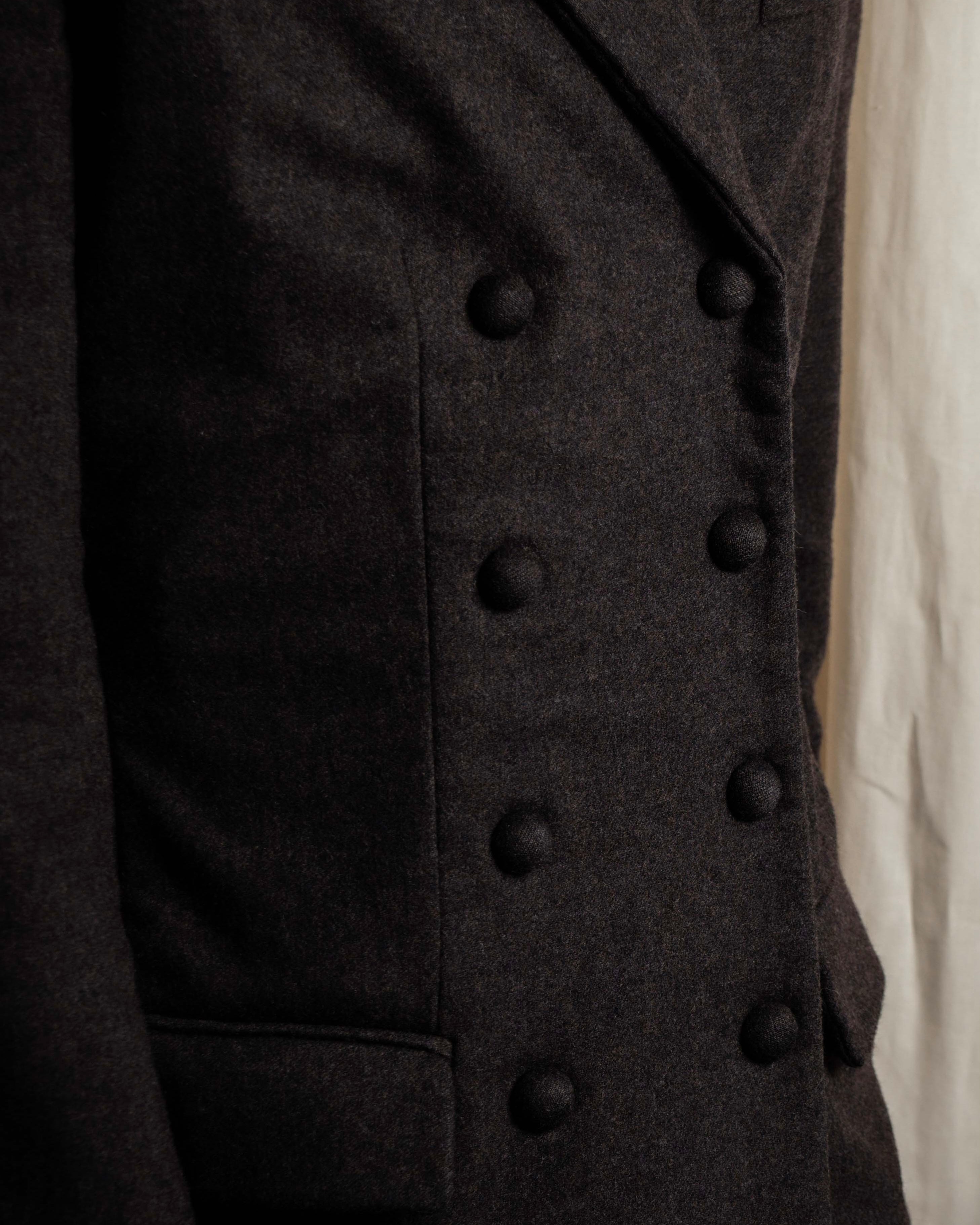 "FENDI" Double-breasted heavy duty wool flannel jacket