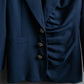 "Christian Dior" Asymmetrical gathered design tailored jacket