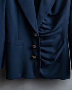 "Christian Dior" Asymmetrical gathered design tailored jacket