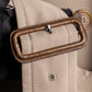 "BURBERRY" Military detail belted maxi length trench coat