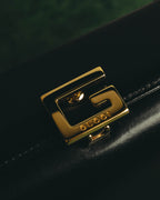 "GUCCI" 90's Structured leather top handle handbag