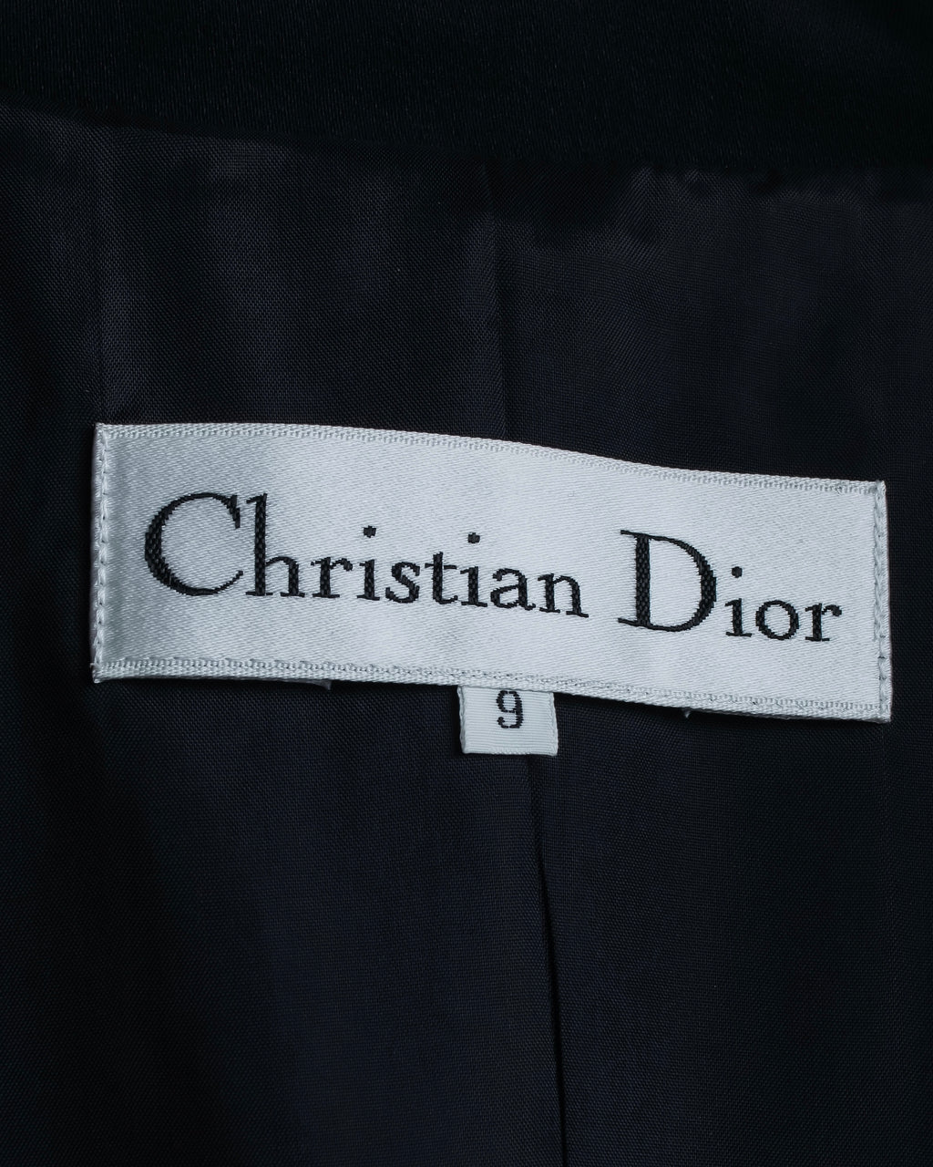 "Christian Dior" Jacquard switching design no-collar jacket