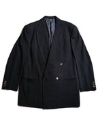 GIORGIO ARMANI/ Curved Lapel Oversized Double Breasted Tailored Jacket Navy