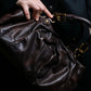 "MIU MIU" Pleated detail rounded boston grained leather 2way bag