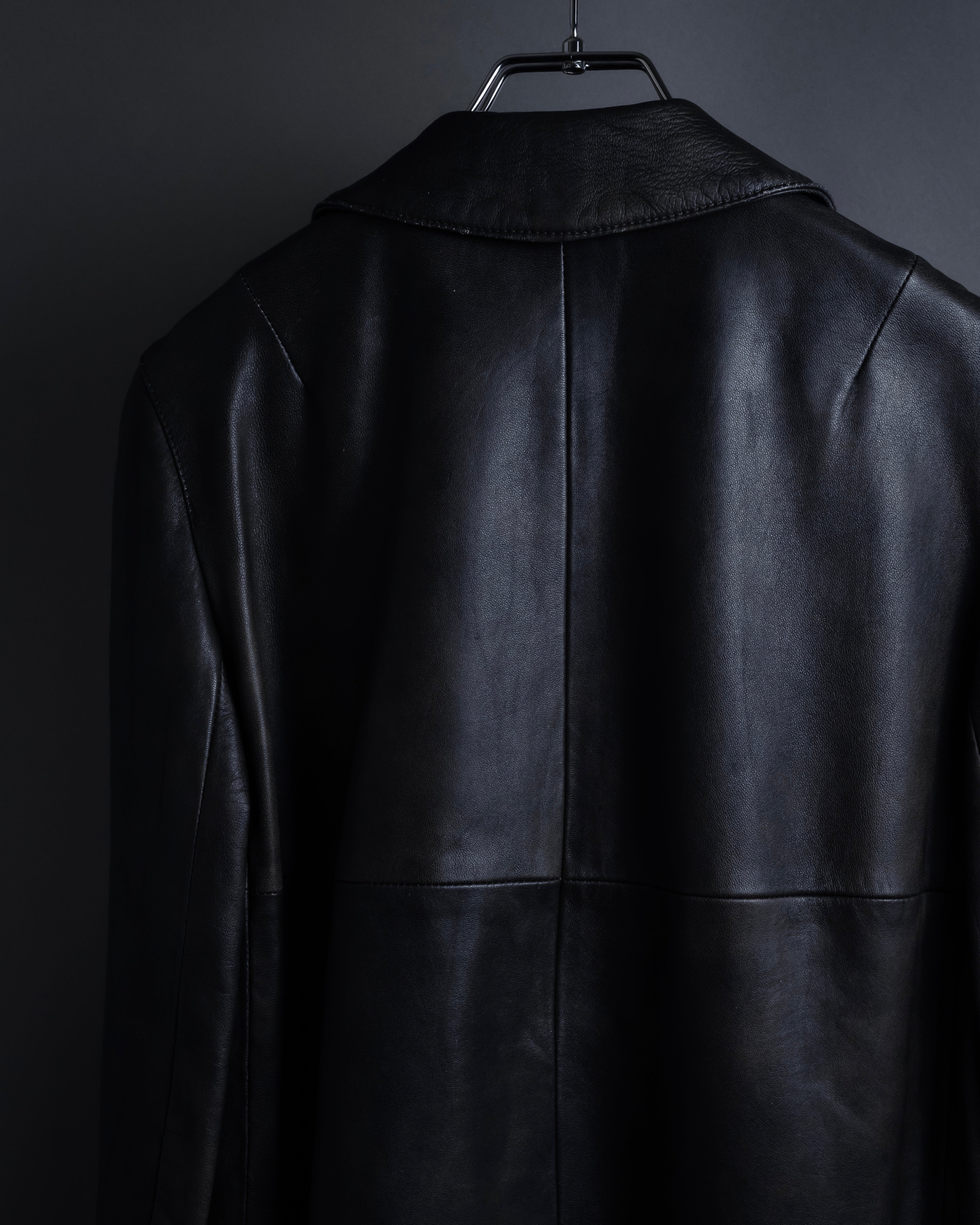 "Weekend Max Mara" Minimalist design center zip-up leather jacket