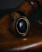 "Alexander McQueen" 10’s black stone signet ring