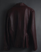 "LOEWE" 80’s-90’s nappa leather shawl-collar jacket
