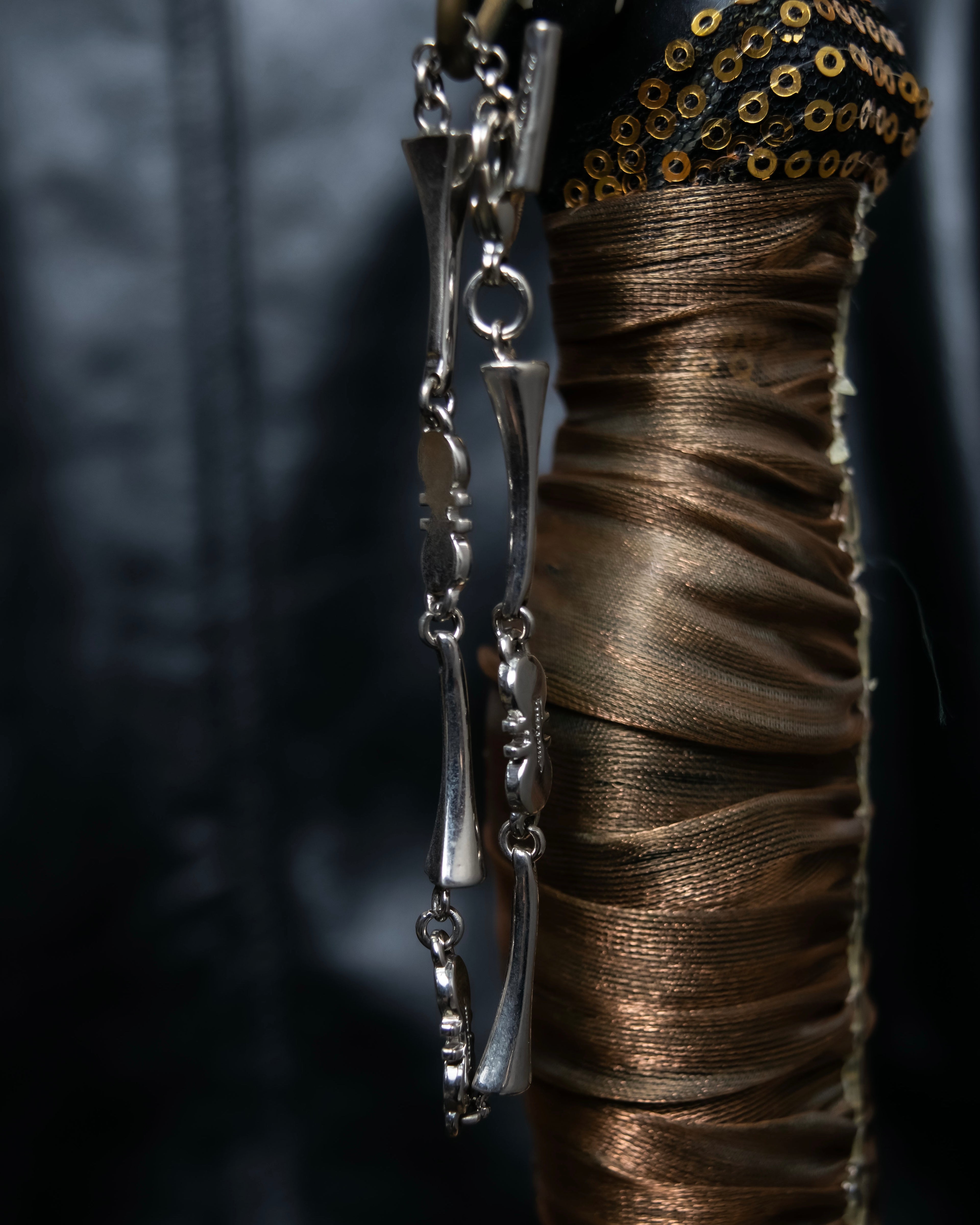 "Salvatore Ferragamo" silver gangini logo chain bracelet