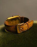 “FENDI” 80’s-90’s Rectangular quartz leather watch