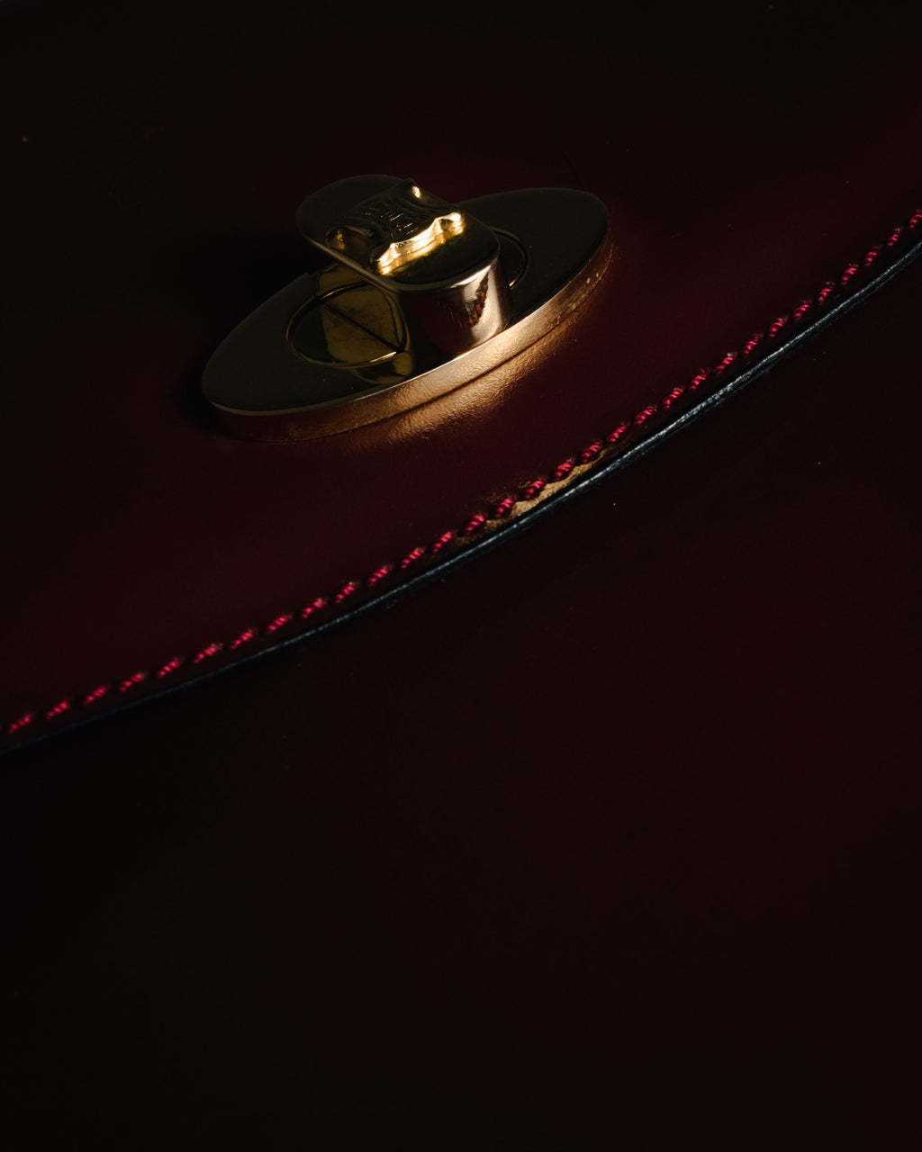 "CELINE" 2019-22 Heritage turn-lock box calf shoulder bag