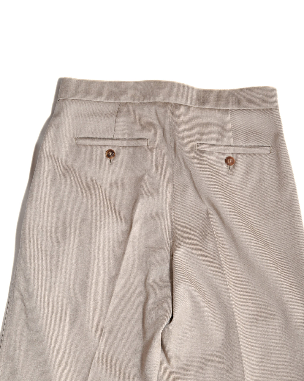 MAX MARA / Virgin Wool Two-Tuck Wide Straight Trousers Beige