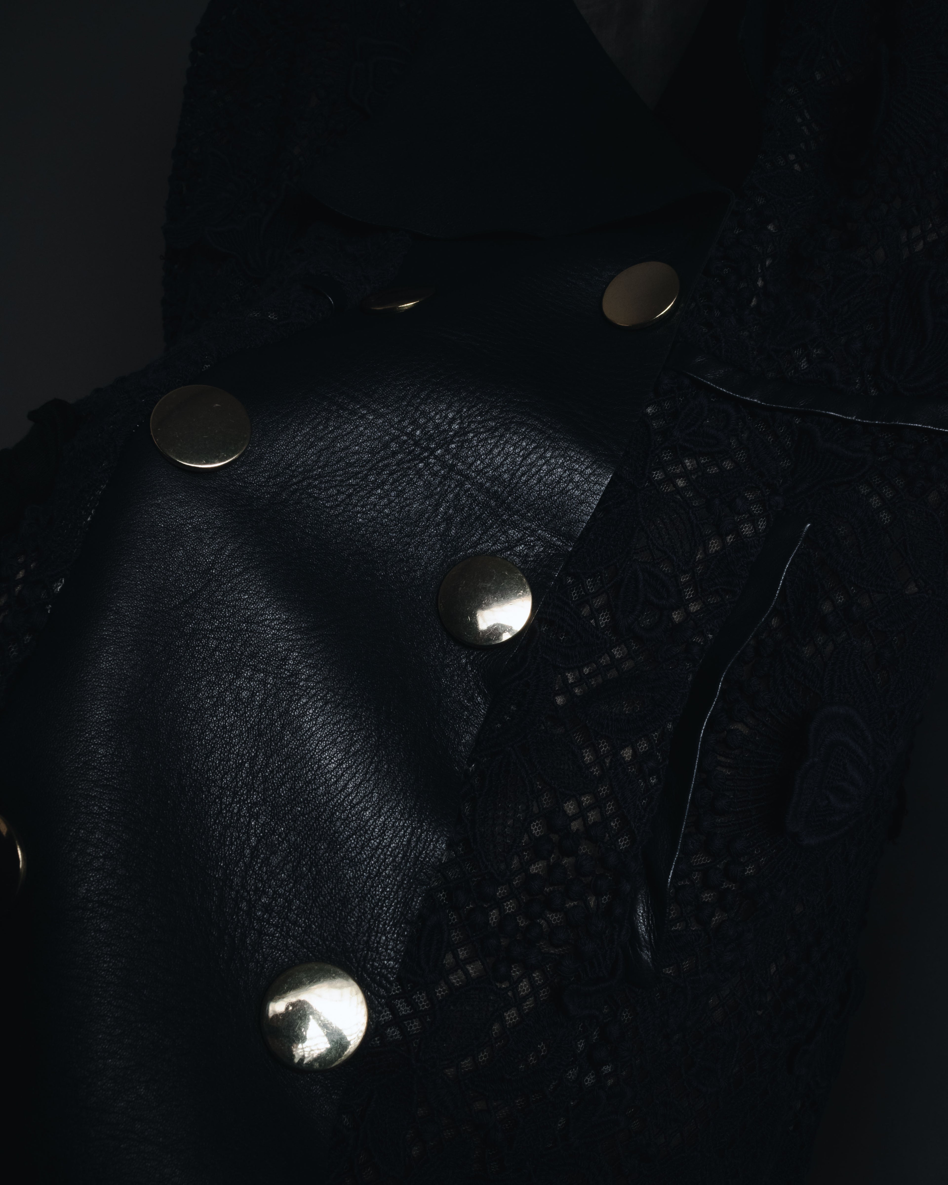 –SPECIAL– "VALENTINO"
Early 2010s lace and leather double-breasted jacket