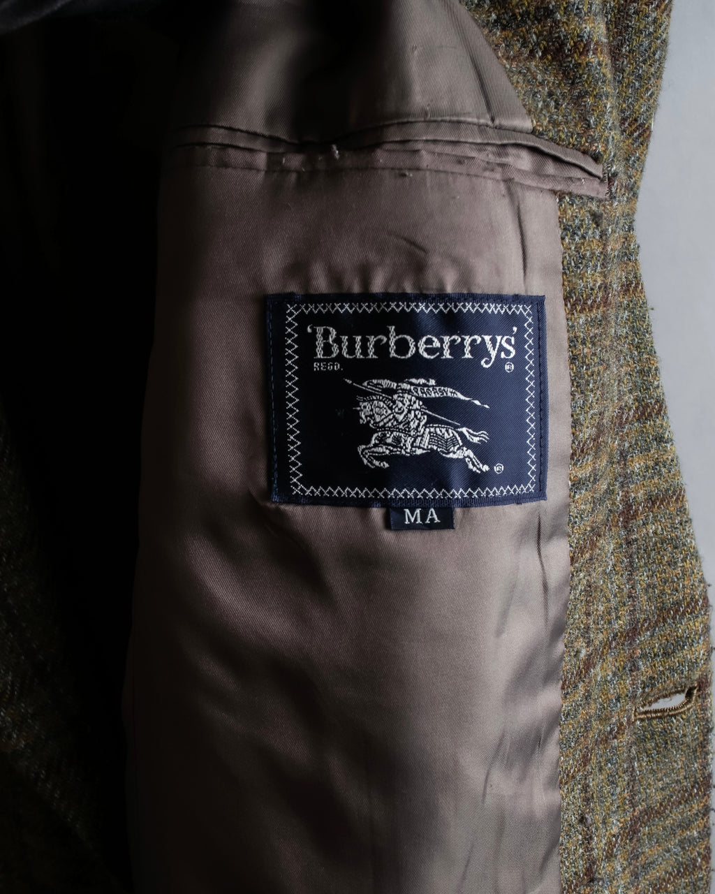 "BURBERRYS" Elbow patch design gun club check tweed jacket
