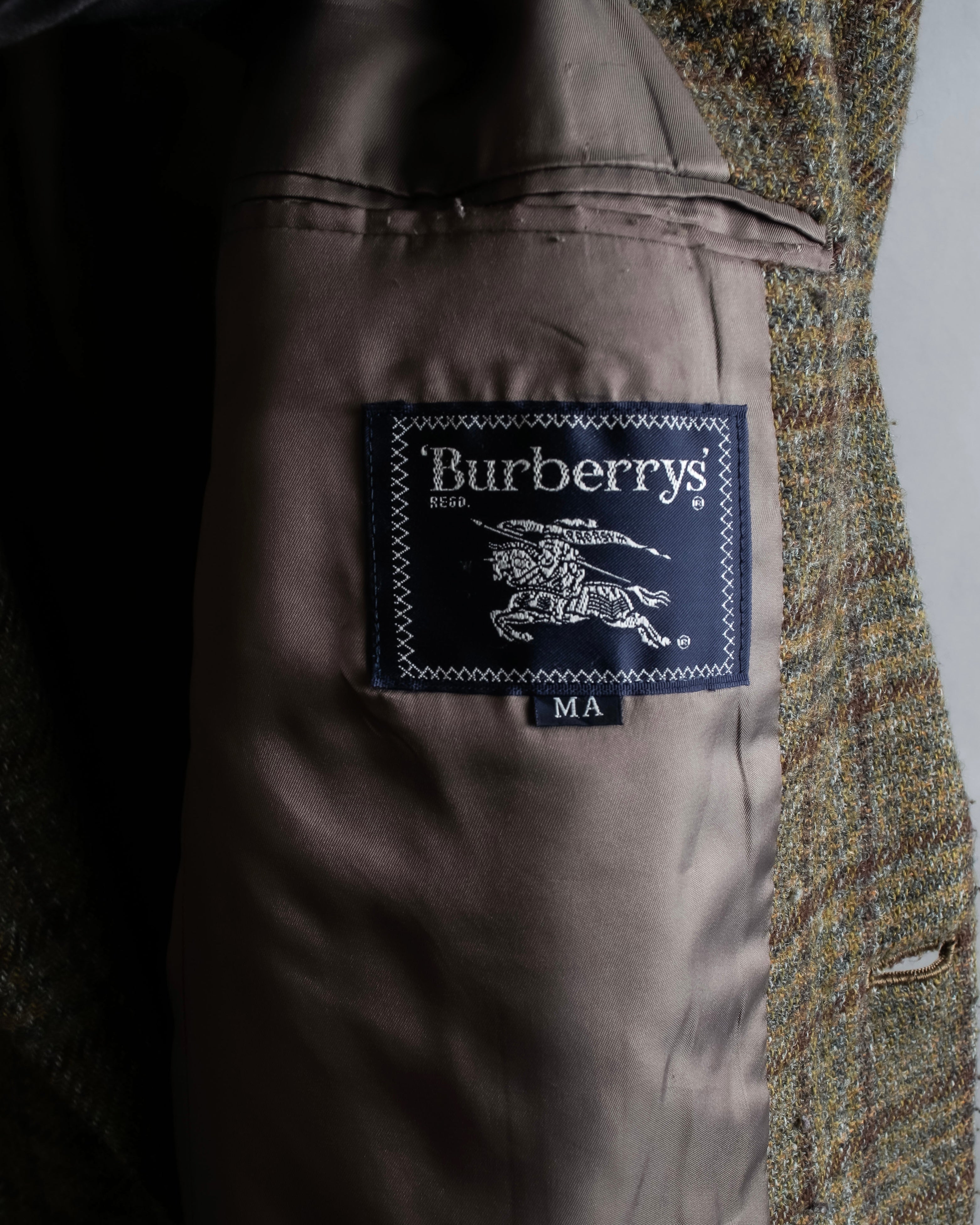"BURBERRYS" Elbow patch design gun club check tweed jacket