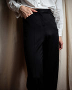 "CHANEL" Fringe design high waist straight cut slacks