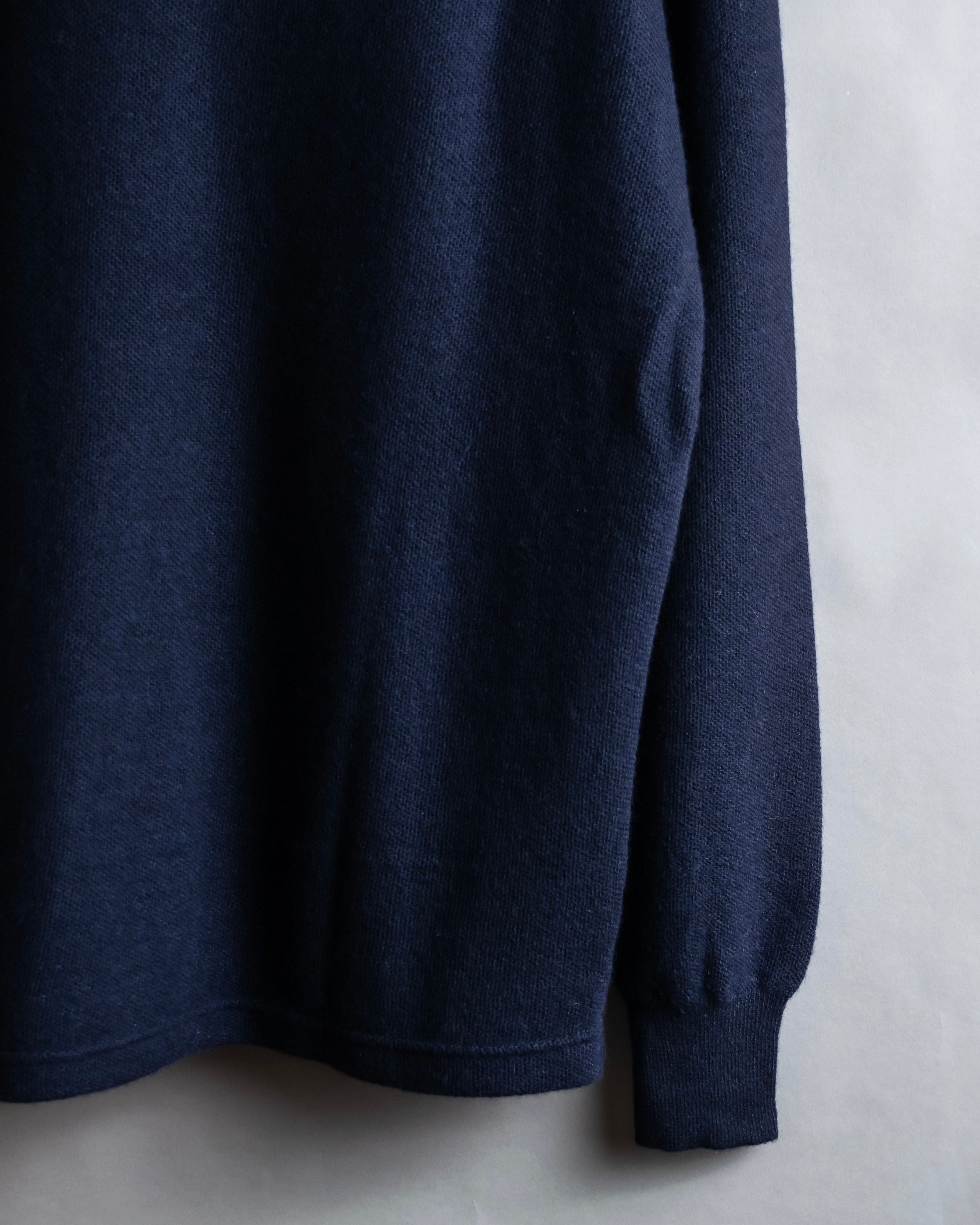 Hermès Camiseta de punto de cachemira azul marino hermosa