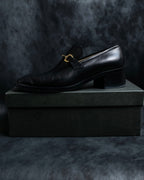 "GUCCI" Horsebit motif square toe heeled loafers