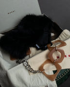 "MARNI" Faux fur collar＆mixed material docking accessory