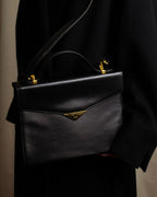 "JUNKO KOSHINO" Geometric motif design 2-way leather shoulder bag