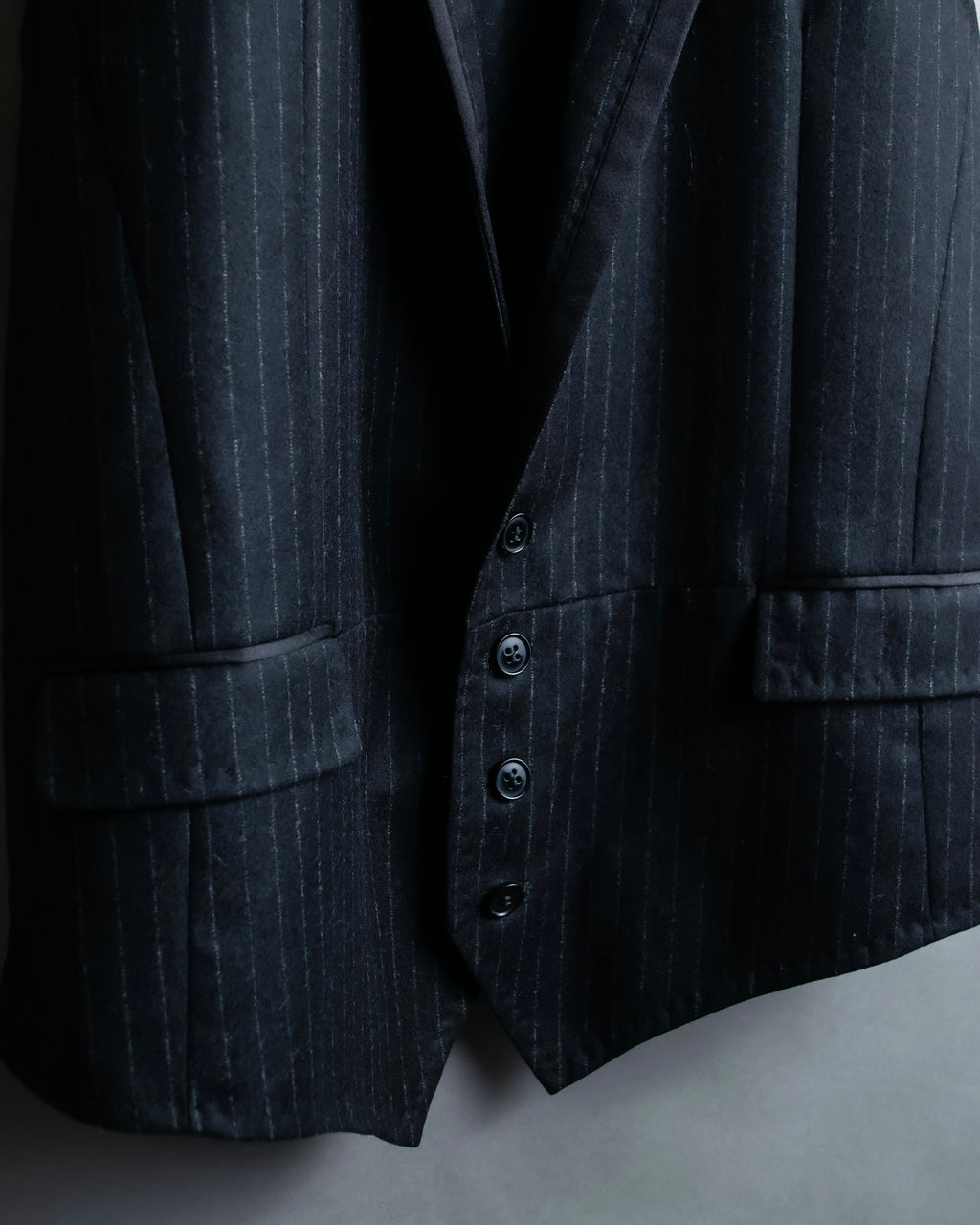 "DOLCE & GABBANA" Pattern switching peak lapel gilet