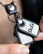 "DOLCE &amp; GABBANA" Dog tag &amp; sword motif combination necklace