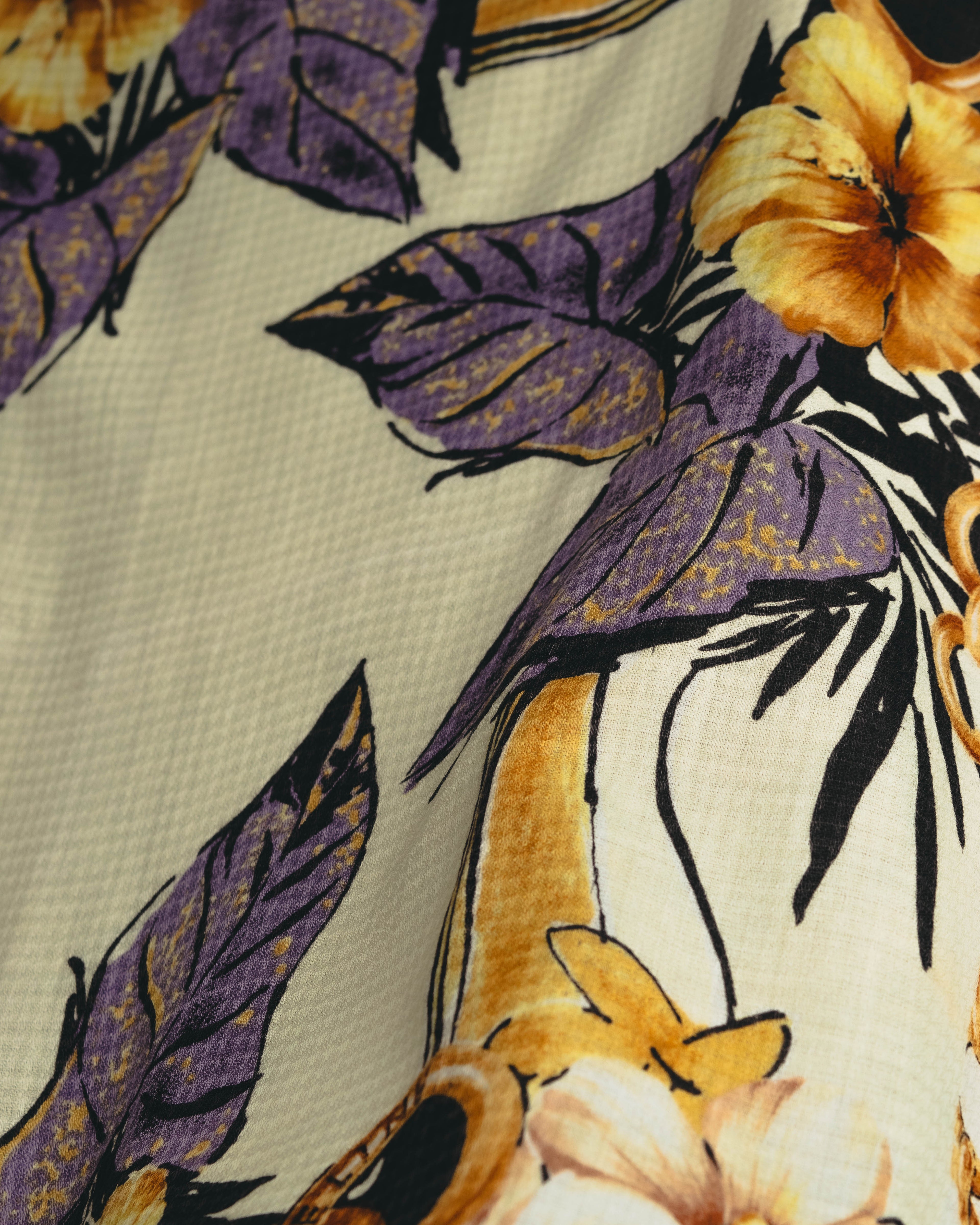 "CELINE" 90's-00's Floral printed cotton scarf