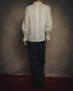 -SPECIAL- “Christian Dior” 90’s-00’s pleated bib dress shirt