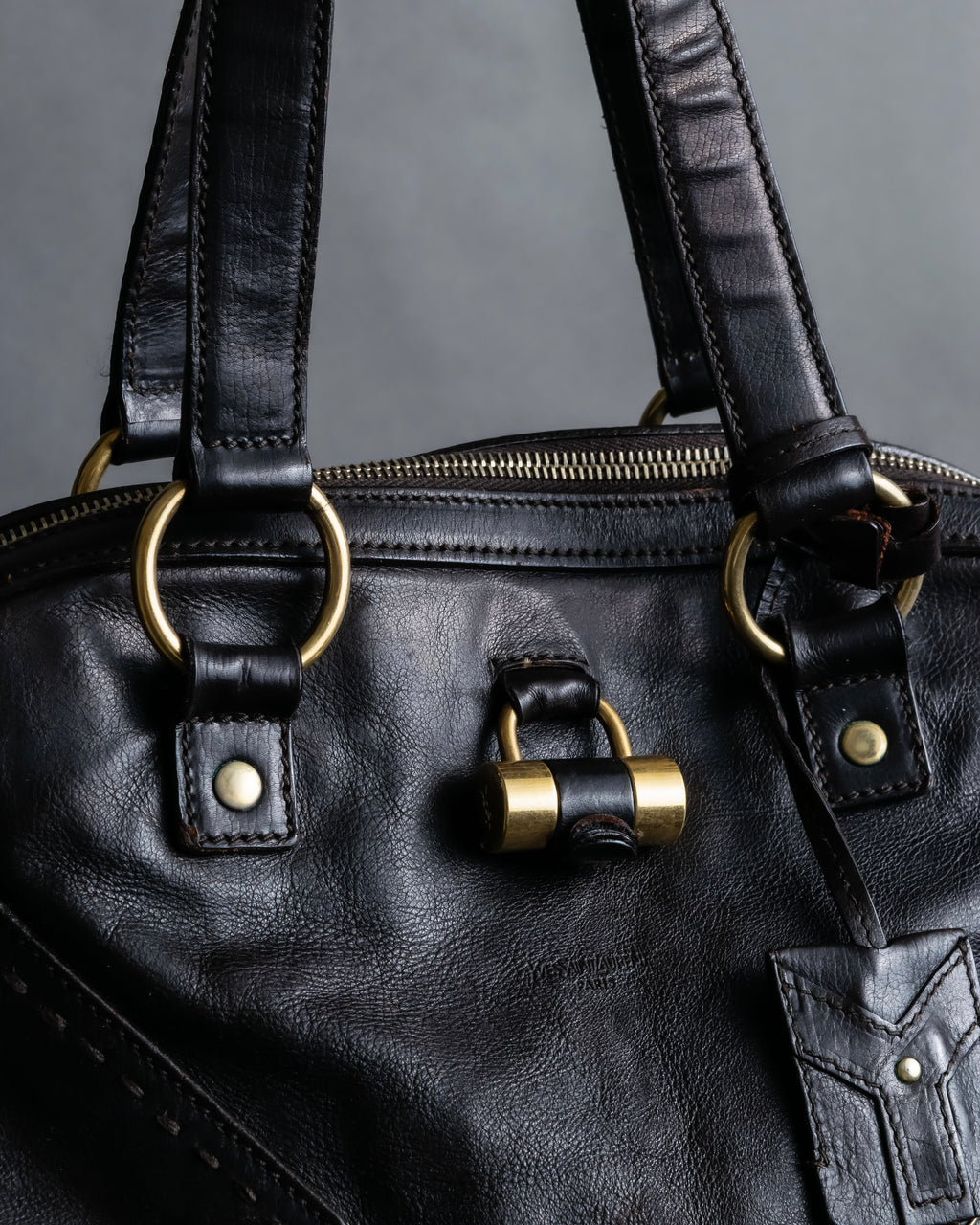 "YVES SAINT LAURENT" Muse to series metal design one handle bag