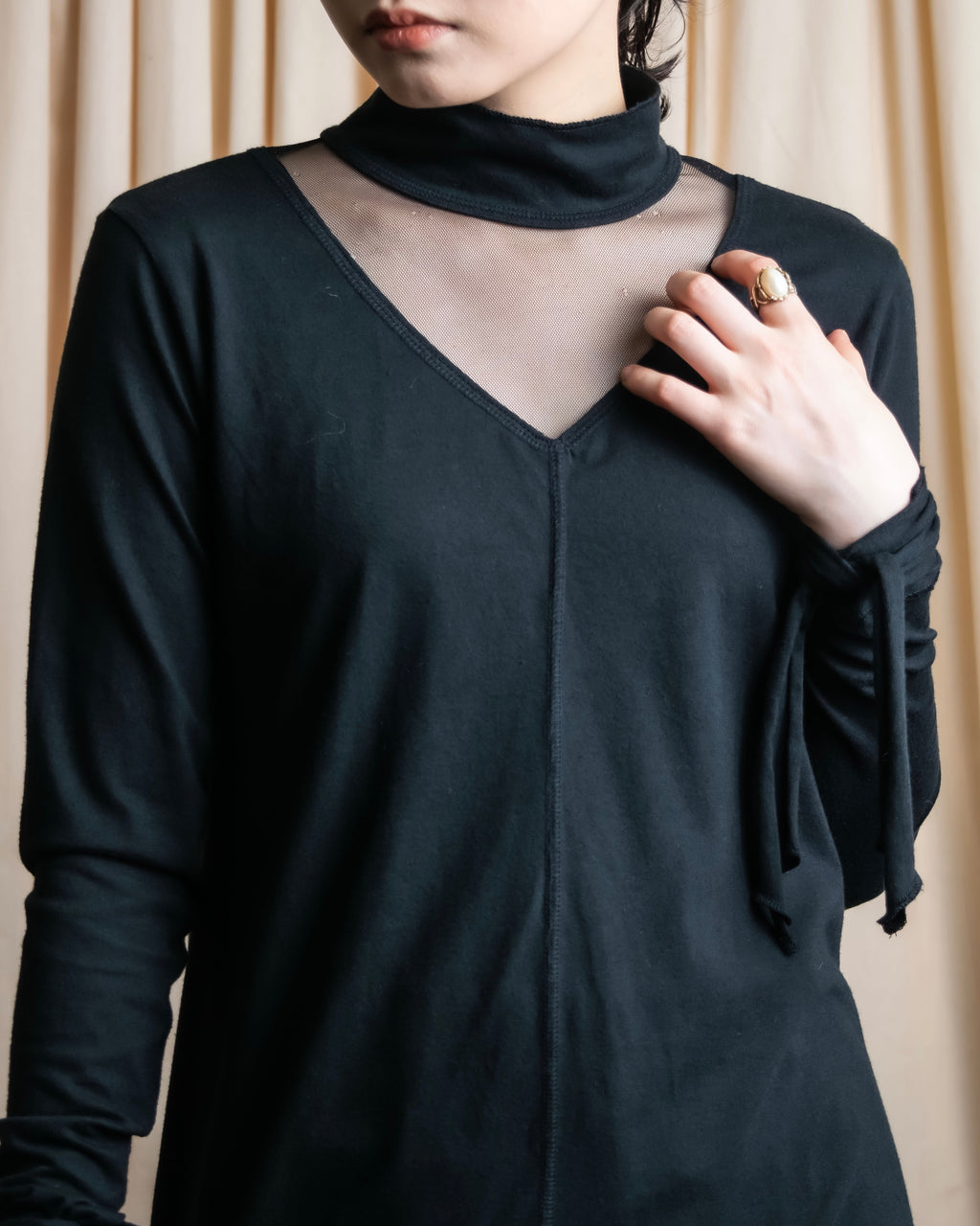 "JUNIOR GAULTIER" Sheer layered tie detail dress