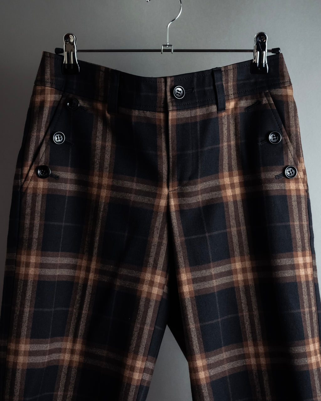 "BURBERRY" Decorative button design check pattern short pants