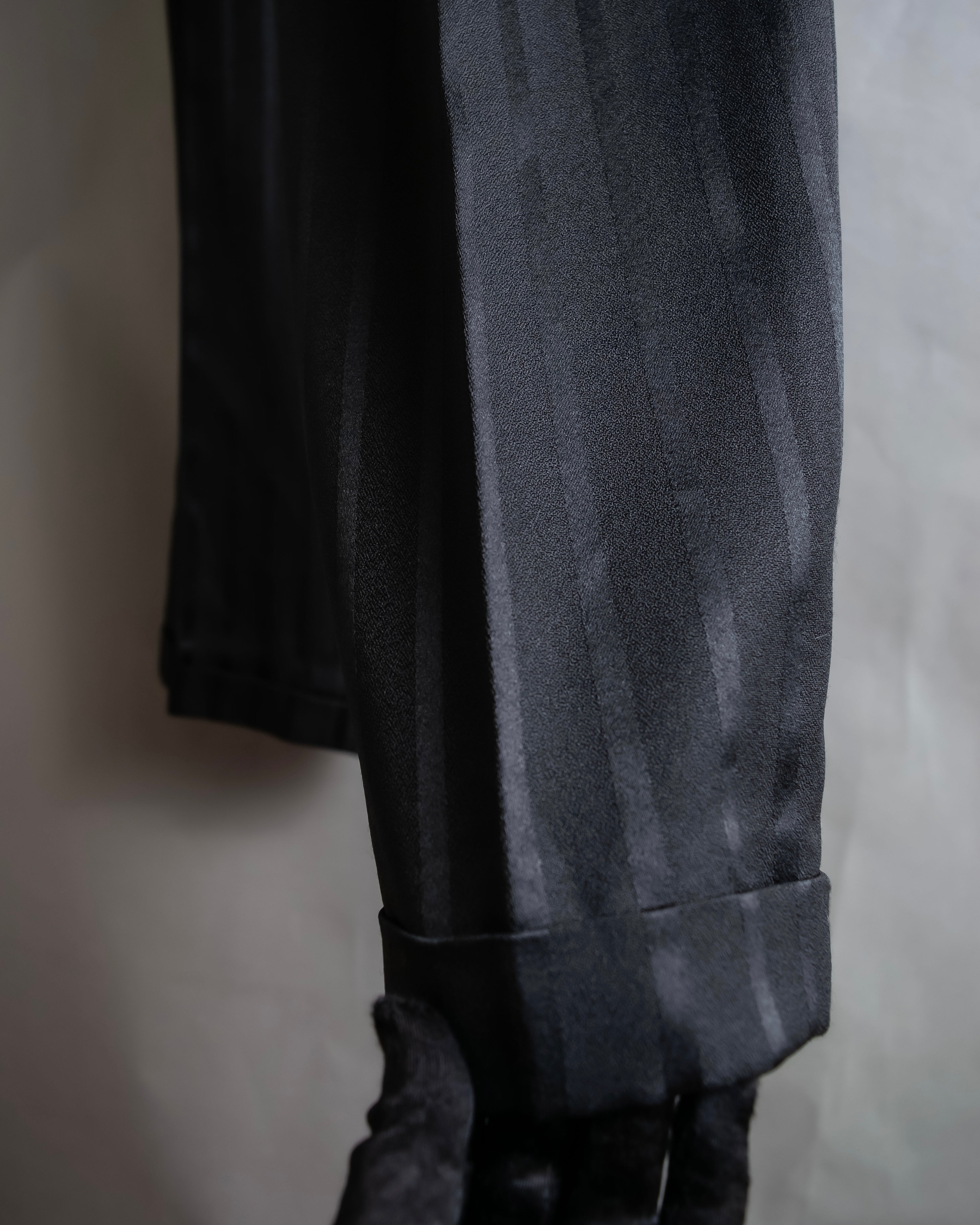 "Vintage subtle gloss striped wide slacks"