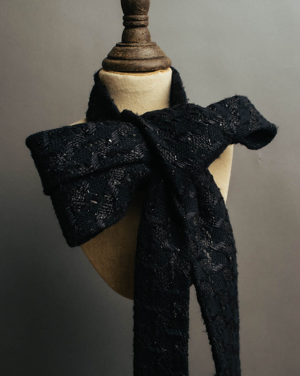 -SPECIAL- “CHANEL” 05Spring black tweed fringe necktie