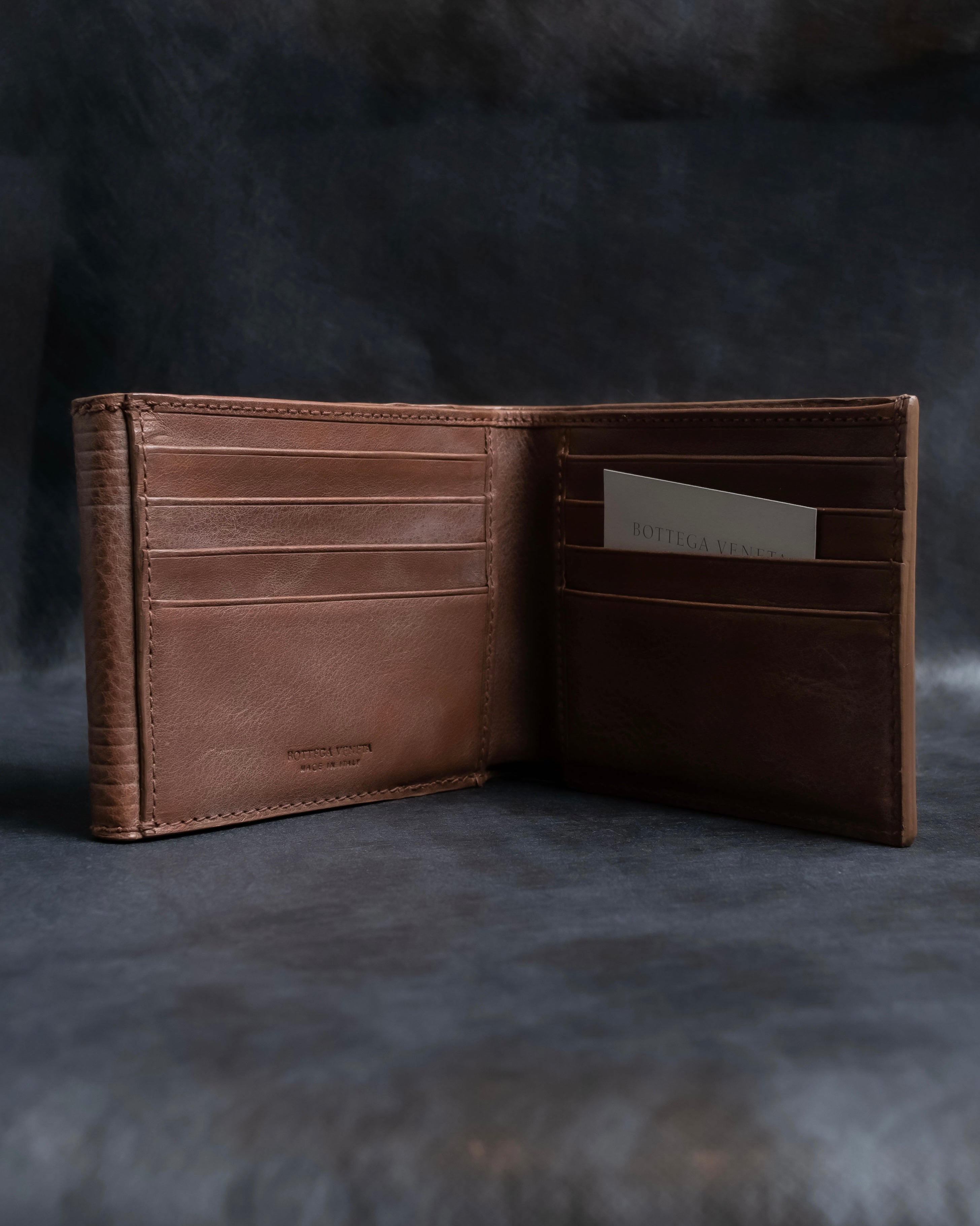 "BOTTEGA VENETA" Braided design leather bifold wallet