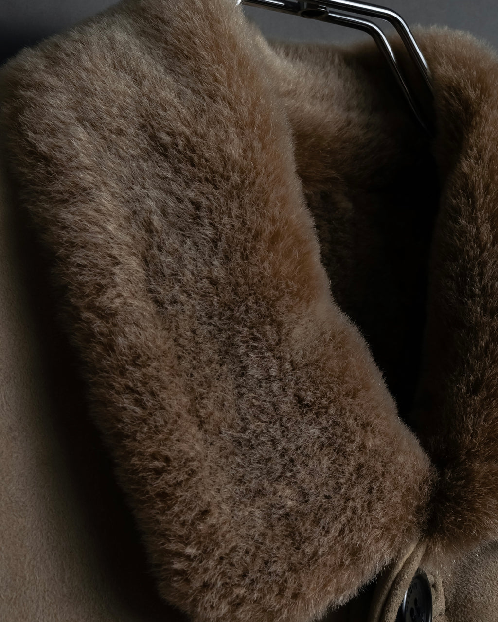 -SPECIAL- "LOEWE" 90's-10's Fur collar cordero lambskin long coat