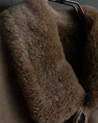 -SPECIAL- "LOEWE" 90's-10's Fur collar cordero lambskin long coat